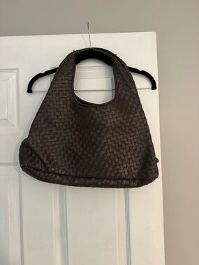The Limited Woven Shoulder Tote Bag - Dark Brown